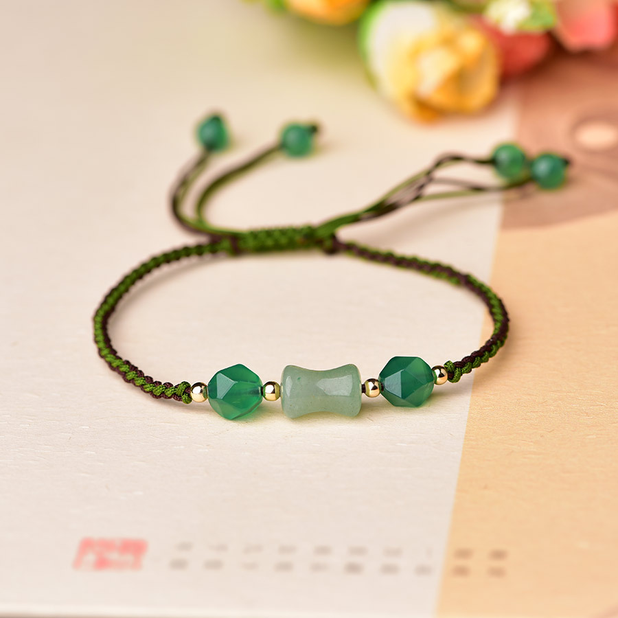 Vintage Women Fashion - Green Natural Jade Beads Bracelets Fashion