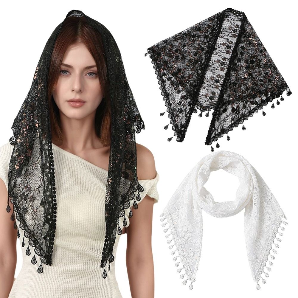 Vintage Fashion Photography - Fashion Vintage Lace Flower Hair Scarf