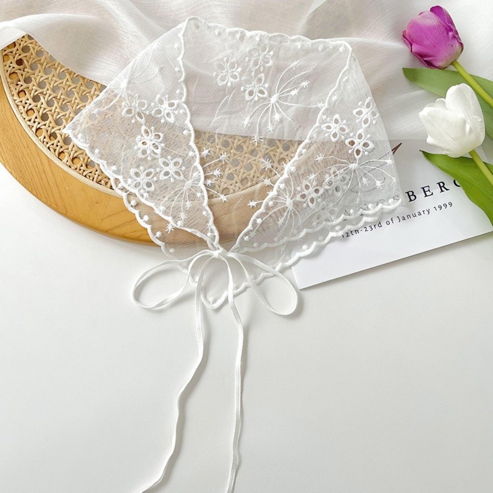 Vintage Fashion Photography - Casual Vintage Lace Flower Hair Scarf