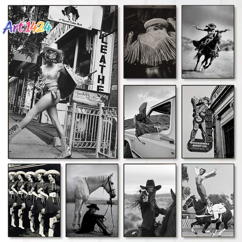 Vintage Fashion Photography - Vintage Black and White Wild West