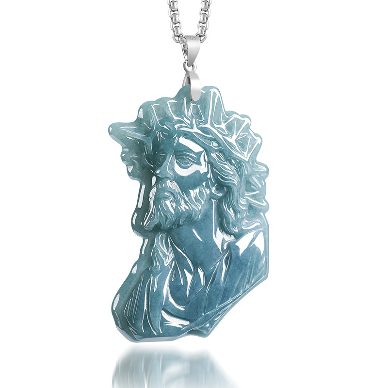Vintage Women Fashion - Myanmar Jadeite Priest Pendant Necklace Luxury