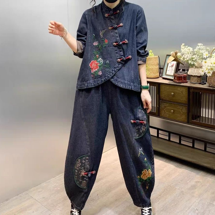Vintage Button Loose Embroider - Vintage Fashion Jeans review and price