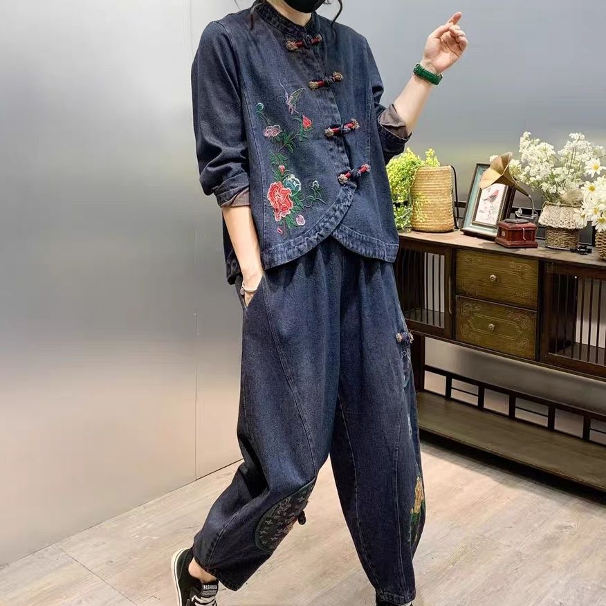 Vintage Button Loose Embroider - Vintage Fashion Jeans review and price