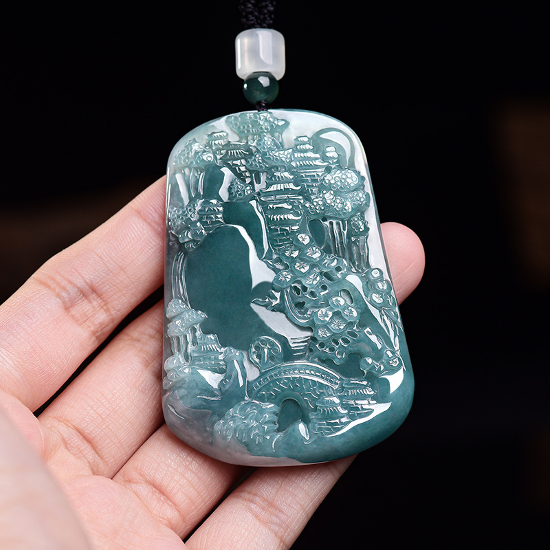 Natural Burmese Jadeite Scener - Vintage Women Fashion review and price