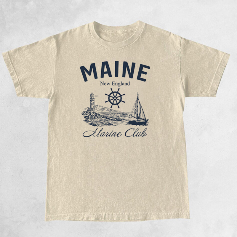 Maine Marine Club Vintage T-Sh - Vintage Yacht Fashion review and price