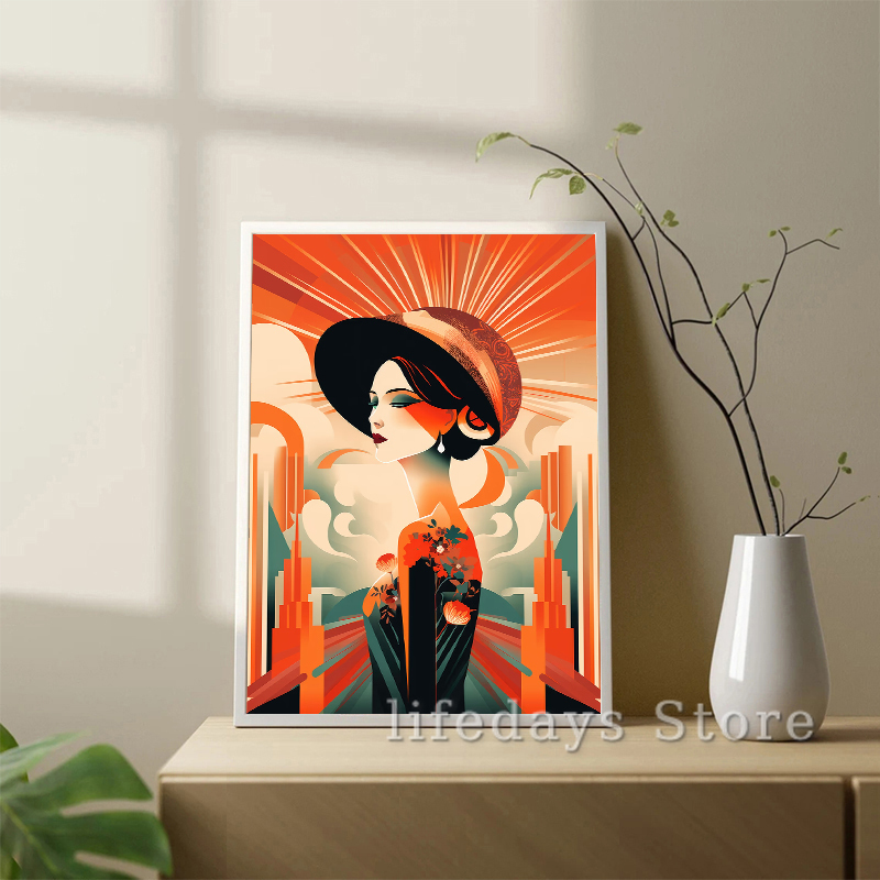 Vintage Art Deco Women Portrai - Vintage Fashion Prints For Wall review and price