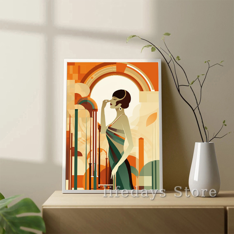 Vintage Art Deco Women Portrai - Vintage Fashion Prints For Wall review and price