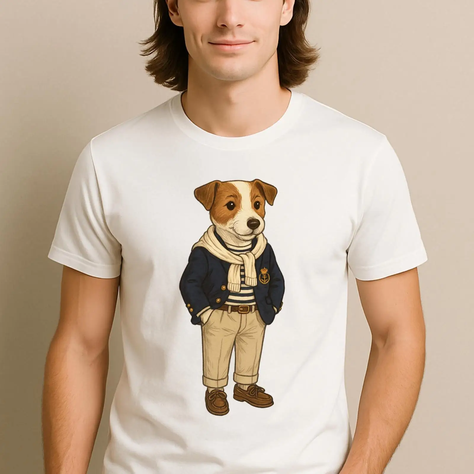 Preppy Jack Russell Terrier T  - Vintage Yacht Fashion review and price