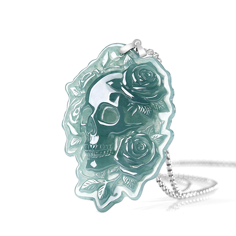 Natural Burmese Jadeite Skull  - Vintage Women Fashion review and price