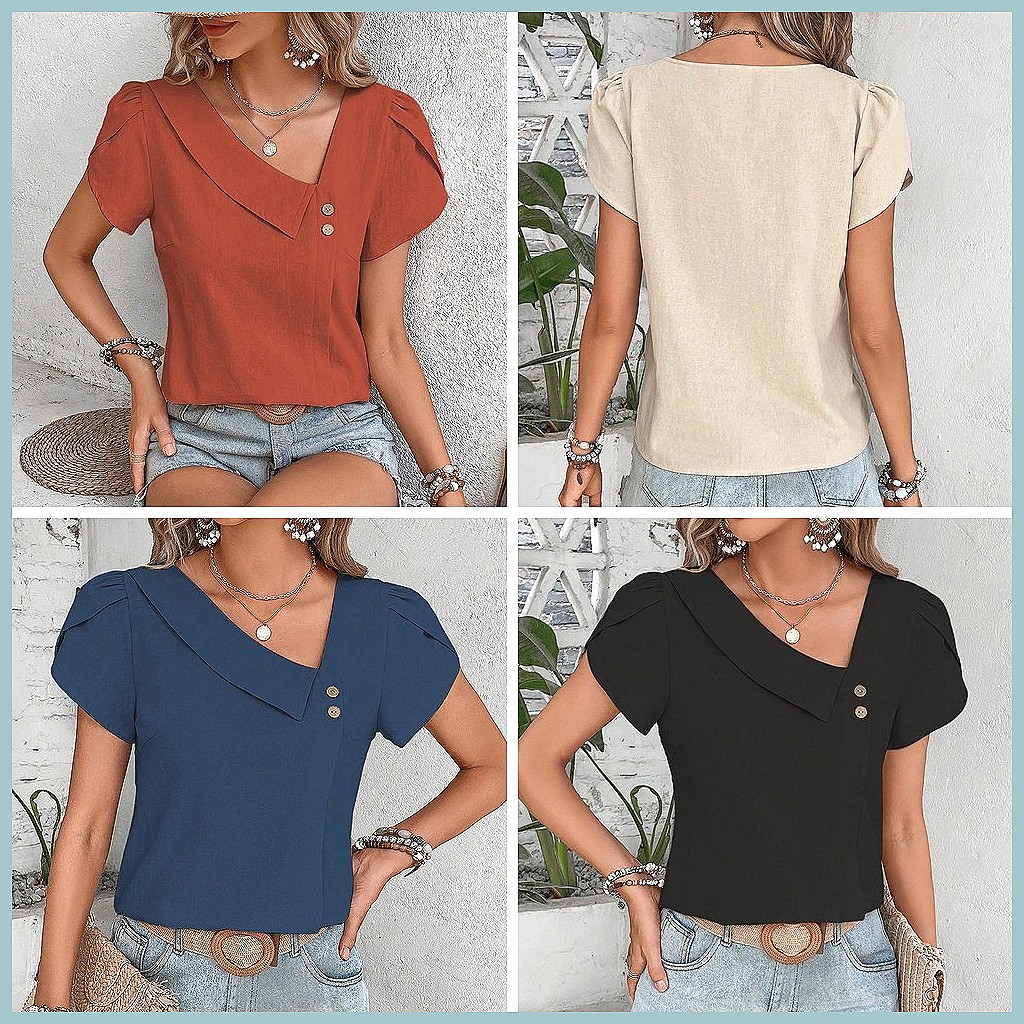 2024 Summer Vintage Solid Colo - Vintage Women Fashion review and price